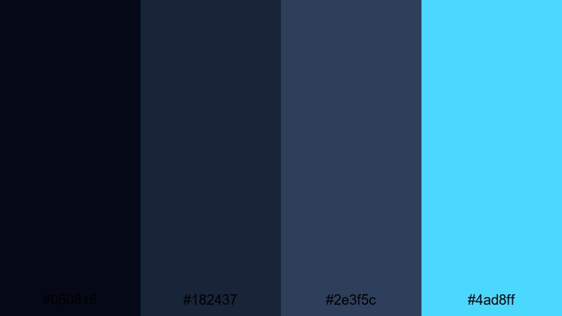 midnight dashboard futuristic color palette with hex codes