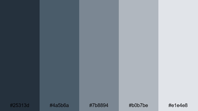 midnight dock lights gray blue color palette with hex codes