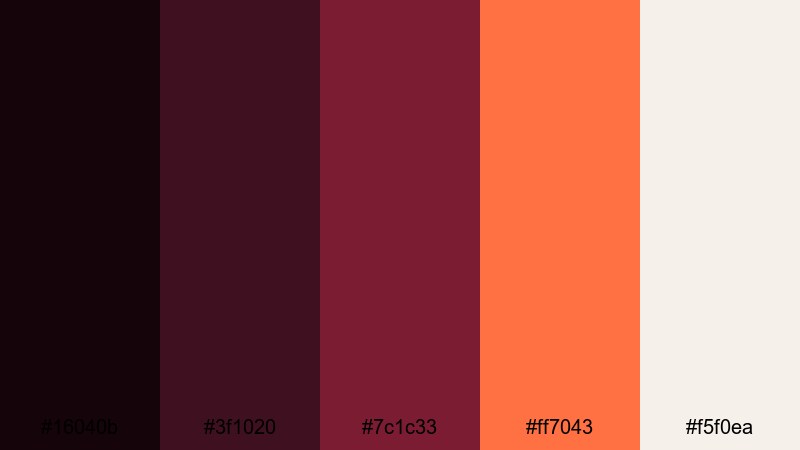 midnight ember drama dark red color palette with hex codes