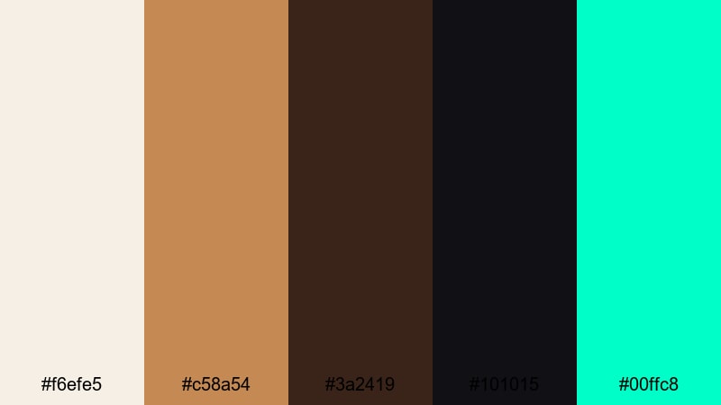 midnight espresso neon coffee color palette with hex codes