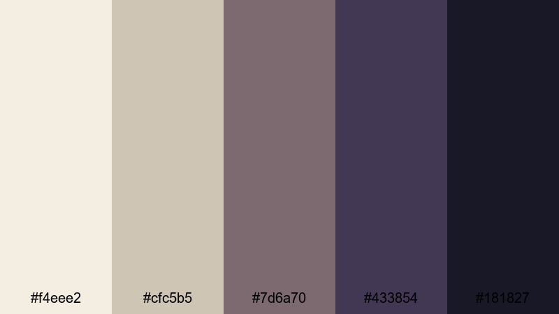 midnight gala pearl pearl color palette with hex codes