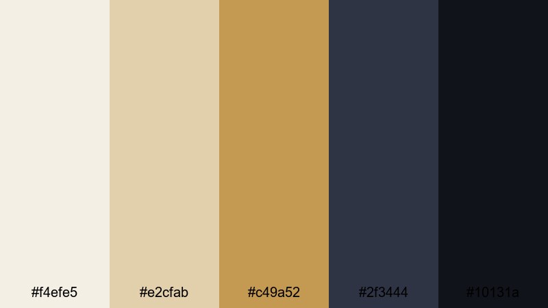 midnight gilded frame white gold color palette with hex codes