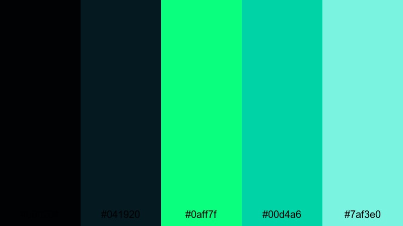 midnight hacker grid black green color palette with hex codes