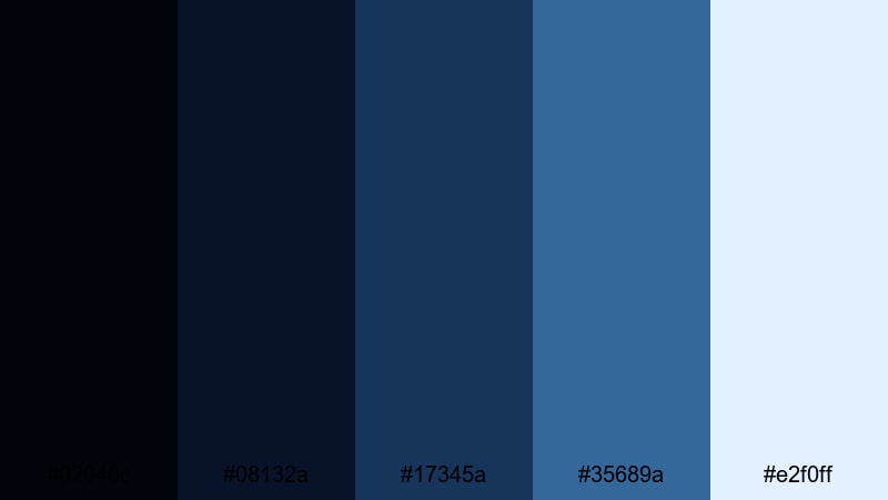midnight harbor indigo indigo color palette with hex codes