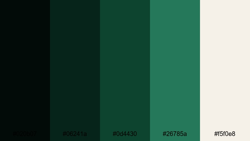 midnight jungle drama jungle color palette with hex codes