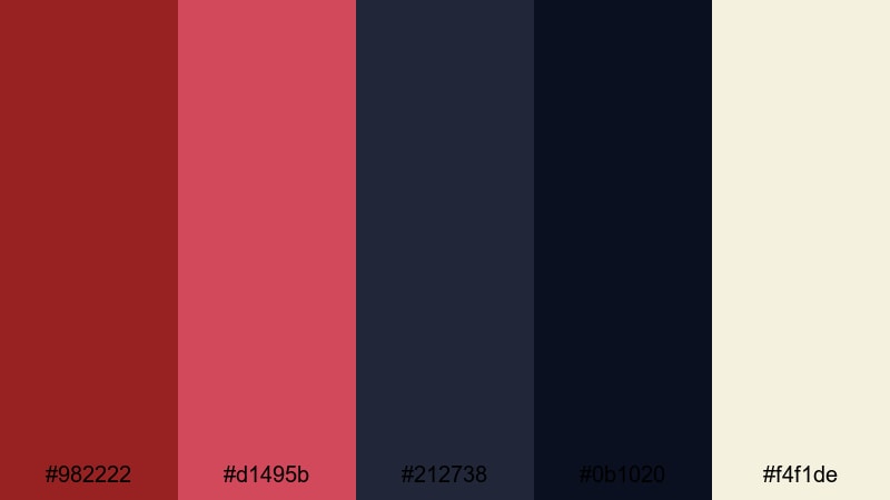 midnight metro brick brick red color palette with hex codes