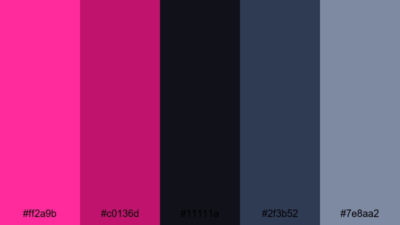 midnight metro magenta magenta color palette with hex codes