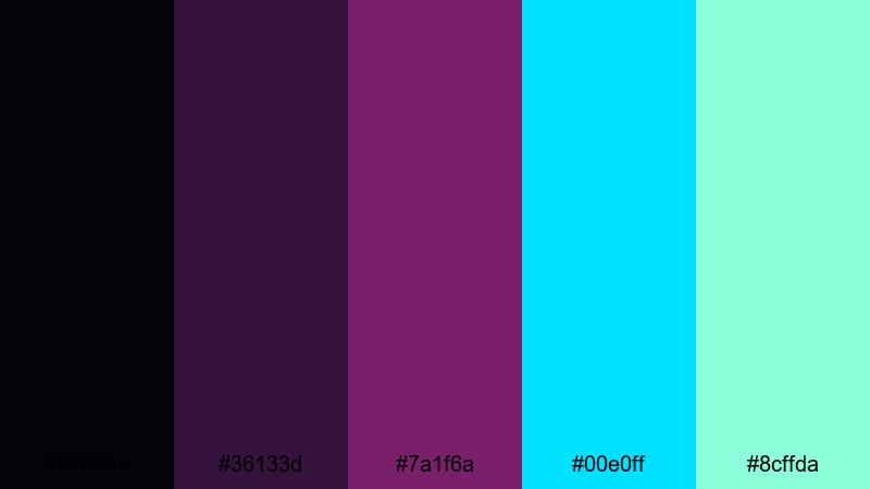 midnight mulberry tech mulberry color palette with hex codes