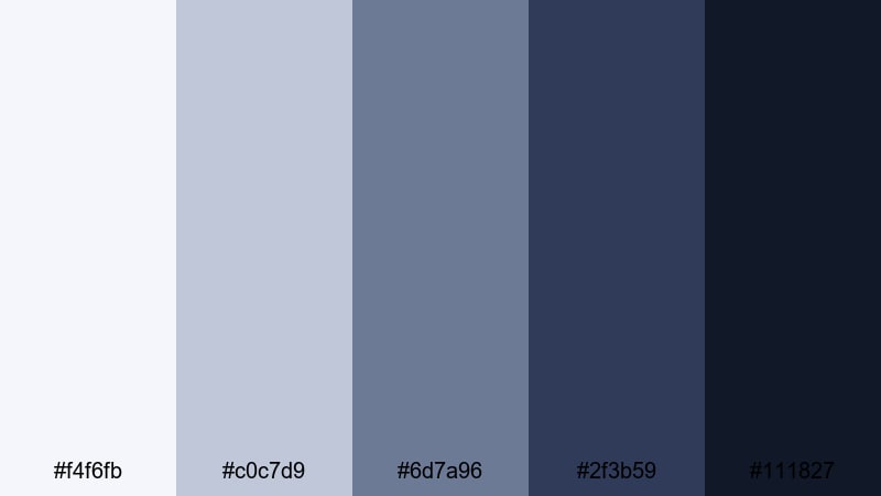 midnight navy luxe blue color palette with hex codes