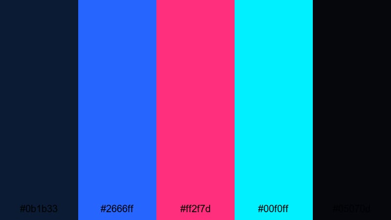 midnight neon denim denim blue color palette with hex codes