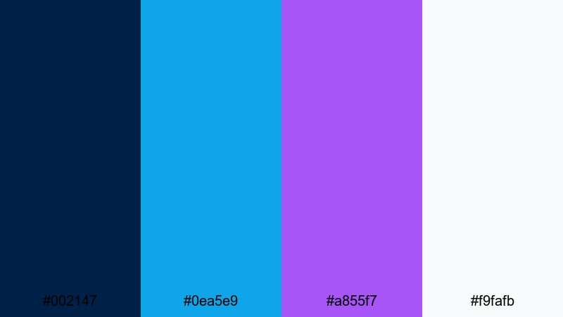 midnight neon title oxford blue color palette with hex codes