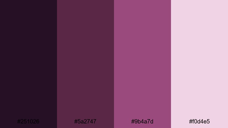 midnight orchard fade eggplant color palette with hex codes