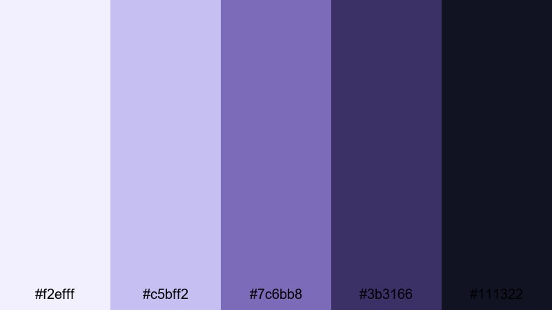 midnight orchid minimal purple color palette with hex codes