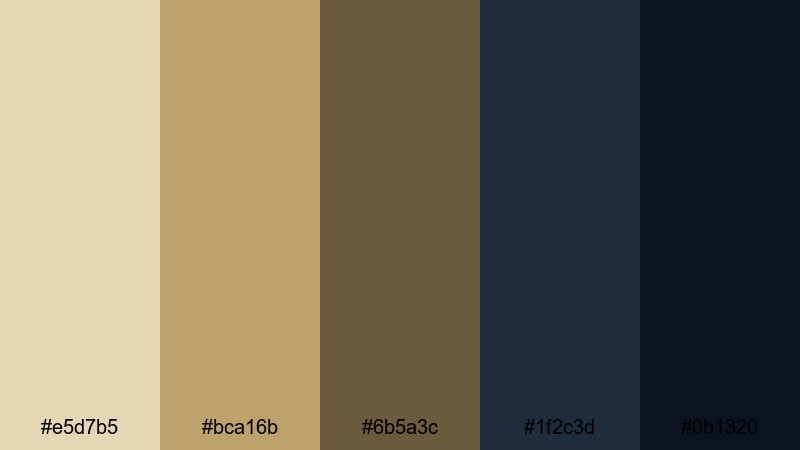 midnight over thebes ancient egypt color palette with hex codes
