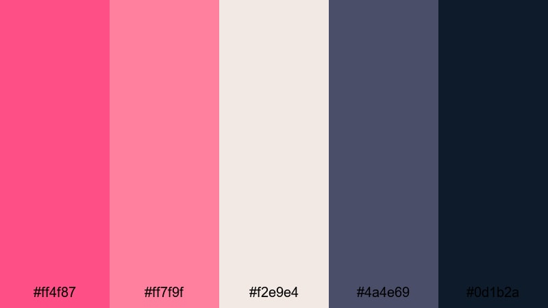 midnight pink focus red pink color palette with hex codes