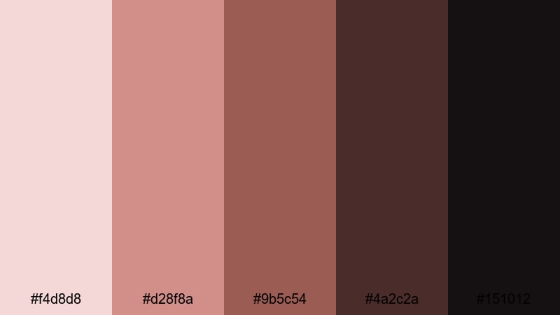 midnight premiere blush brown pink color palette with hex codes