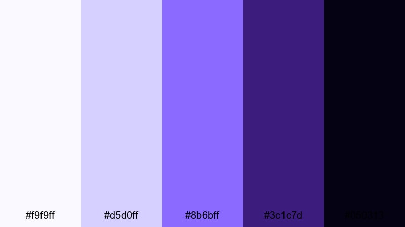 midnight purple lens flare white purple color palette with hex codes