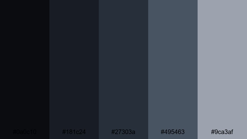 midnight rail yard industrial color palette with hex codes