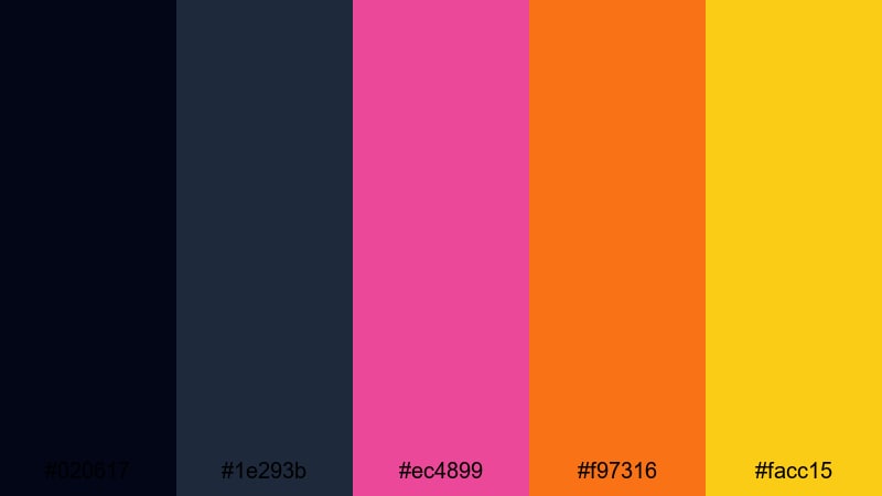 midnight street market night color palette with hex codes