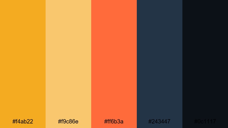 midnight street vendor saffron color palette with hex codes