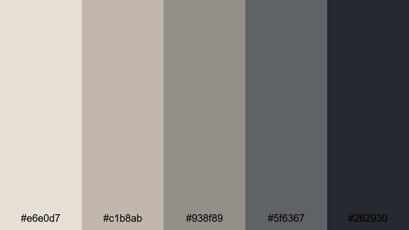 midnight studio grunge beige gray color palette with hex codes