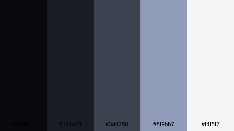 midnight studio noir onyx color palette with hex codes