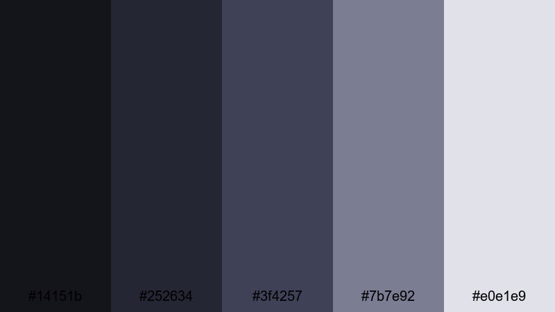 midnight study hall library color palette with hex codes