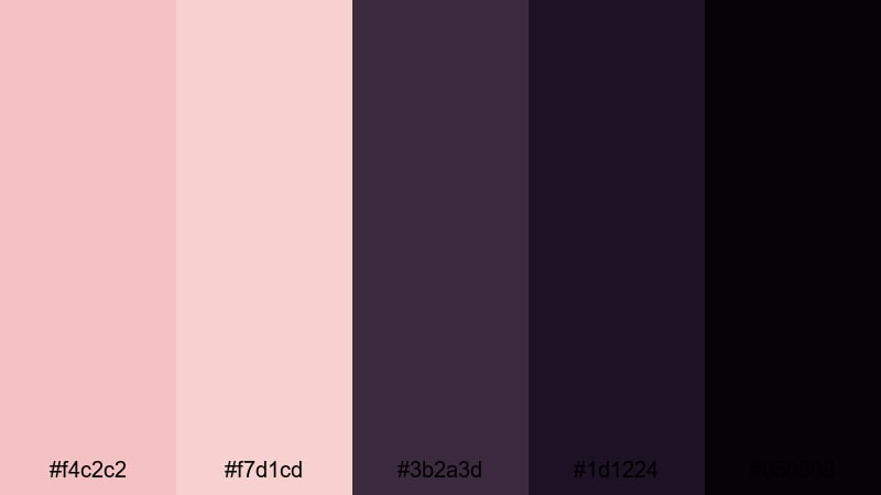 midnight tea rose drama tea rose color palette with hex codes