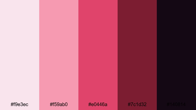 midnight valentine valentines day color palette with hex codes