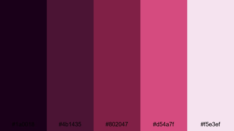 midnight velvet frame purple maroon color palette with hex codes