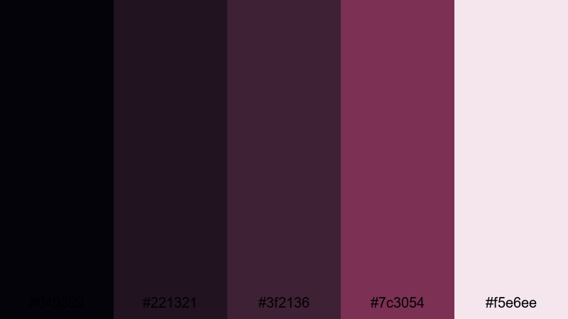midnight vine sequence black rose color palette with hex codes