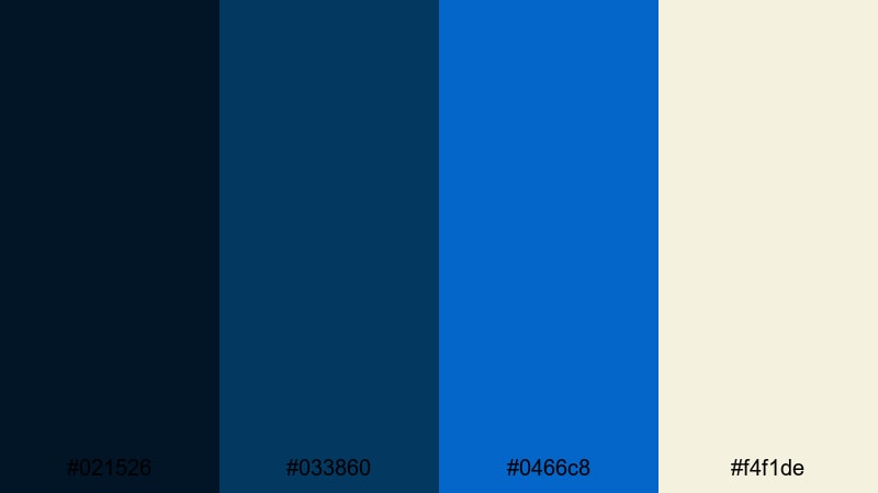 midnight wave impact sea blue color palette with hex codes