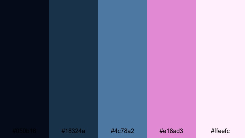 milky way dreamscape galaxy color palette with hex codes