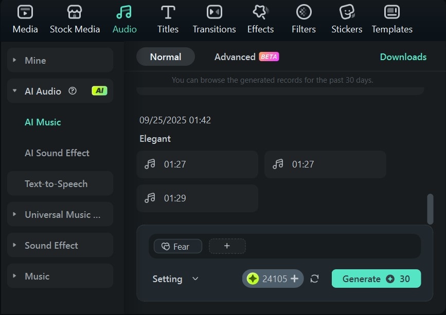 ai music generator filmora