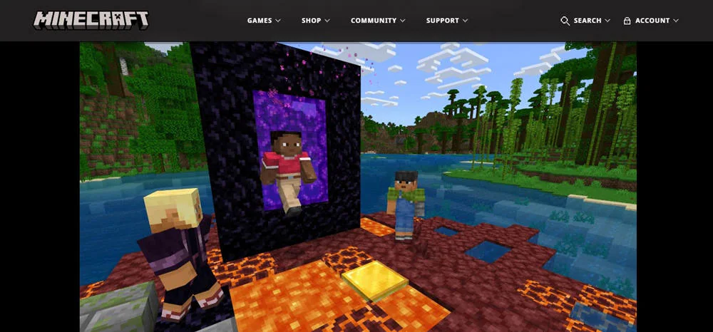 site Web du jeu Minecraft