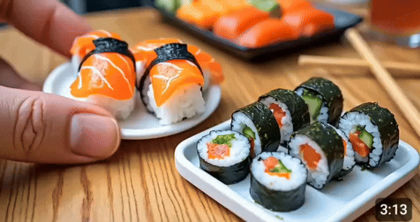 tiny sushi cooking video