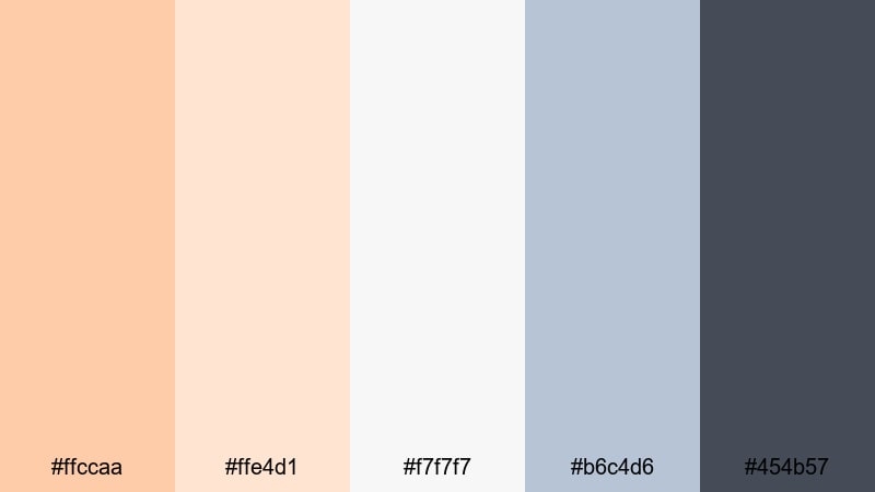minimal apricot grid pastel orange color palette with hex codes