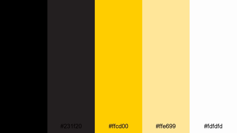 minimal bee brand black yellow color palette with hex codes
