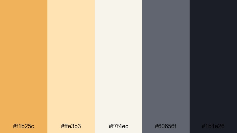 minimal champagne overlay orange gold color palette with hex codes