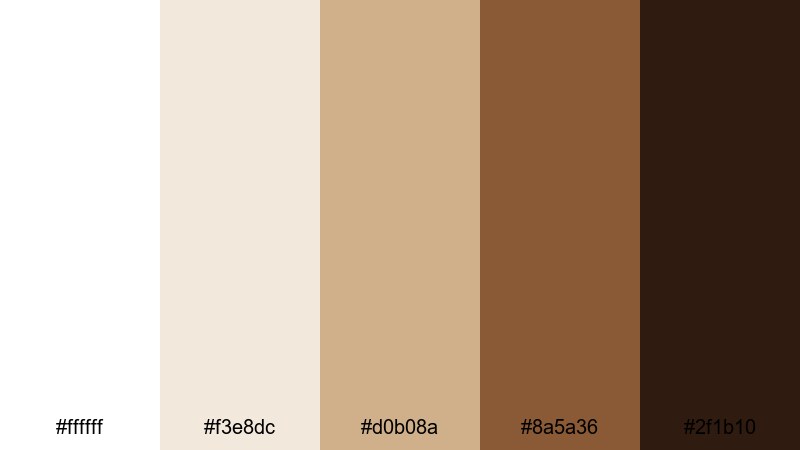 minimal coffee branding white brown color palette with hex codes