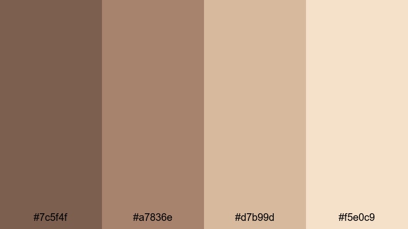 minimal coffee break beaver color palette with hex codes