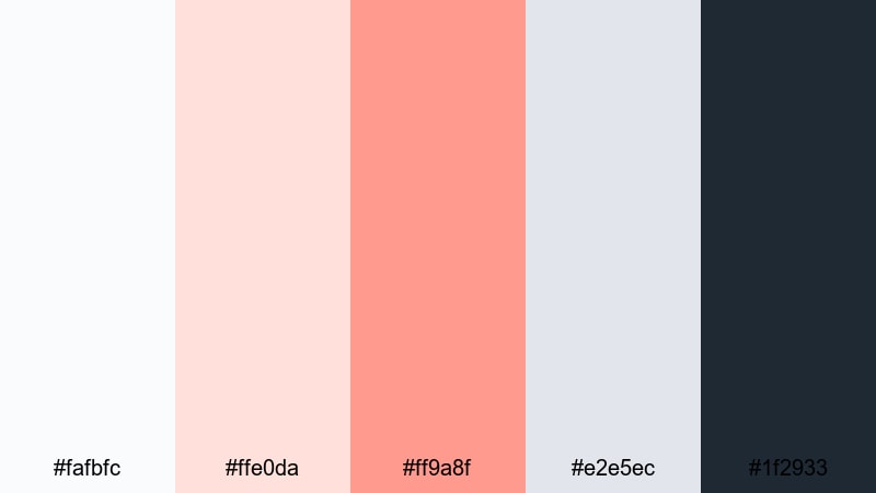 minimal coral focus light coral color palette with hex codes