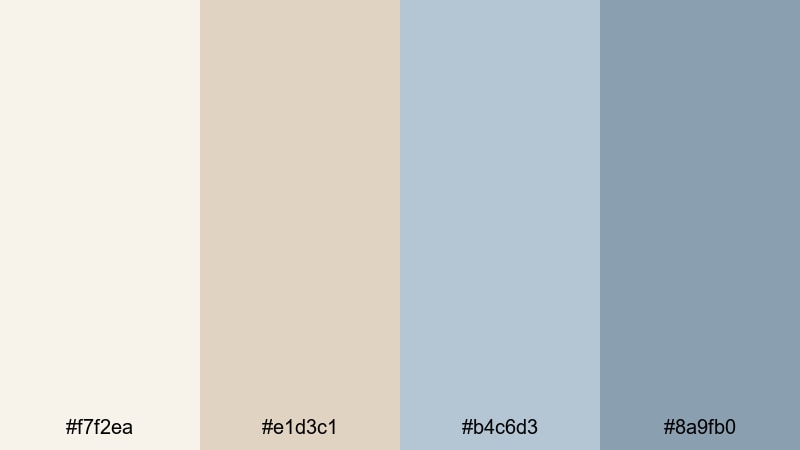 minimal deck fade beige blue color palette with hex codes