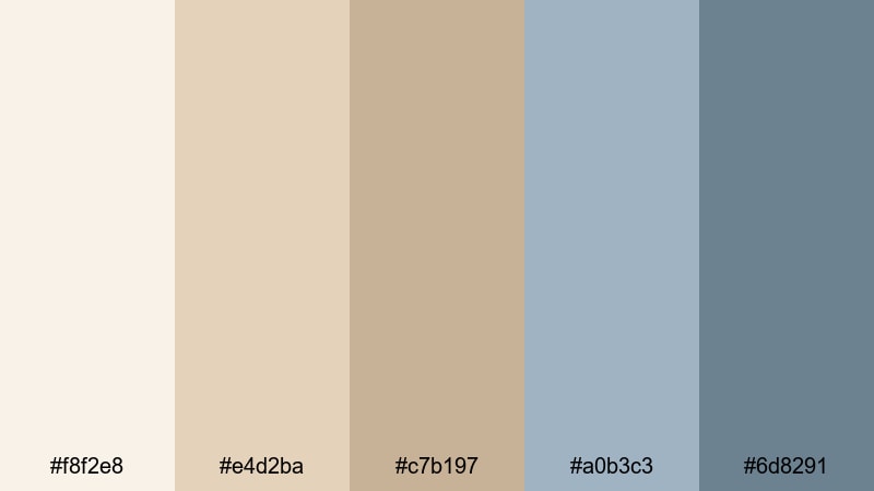 minimal drift shoreline white sand color palette with hex codes