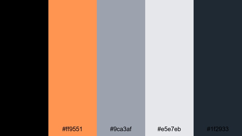 minimal ember ui black orange color palette with hex codes