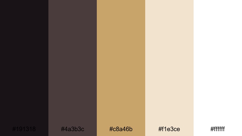 minimal gilded loft baroque color palette with hex codes