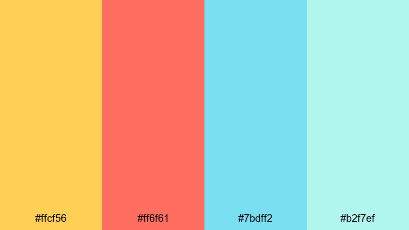 minimal joy blocks happy color palette with hex codes