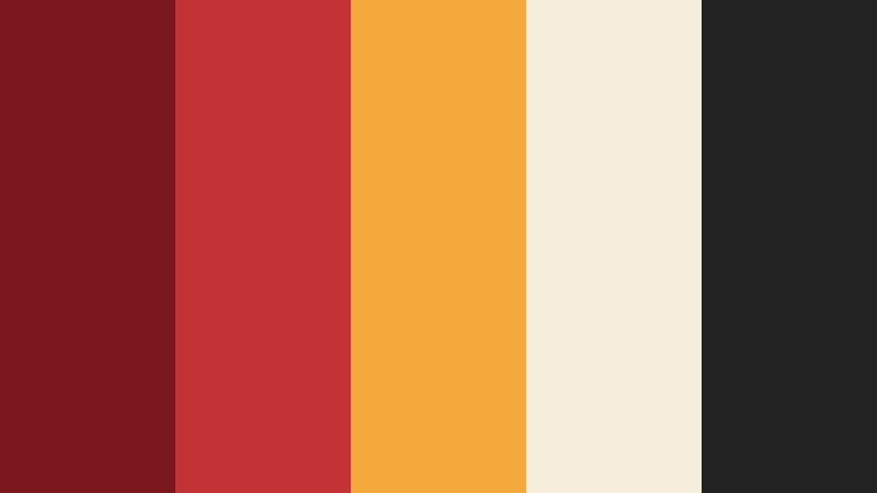 minimal kaiseki frame red and gold restaurant color color palette with hex codes
