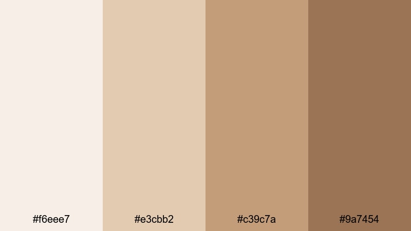minimal latte grid pastel brown color palette with hex codes