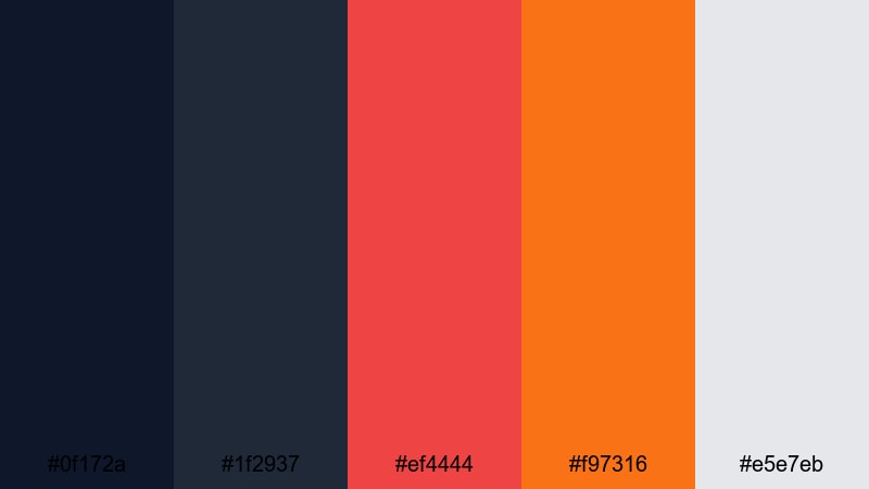 minimal lava accent volcano color palette with hex codes